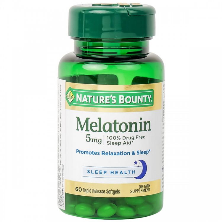 Nature's Bounty Melatonin 5mg (60 viên) Hỗ Trợ Điều Hòa Giấc Ngủ