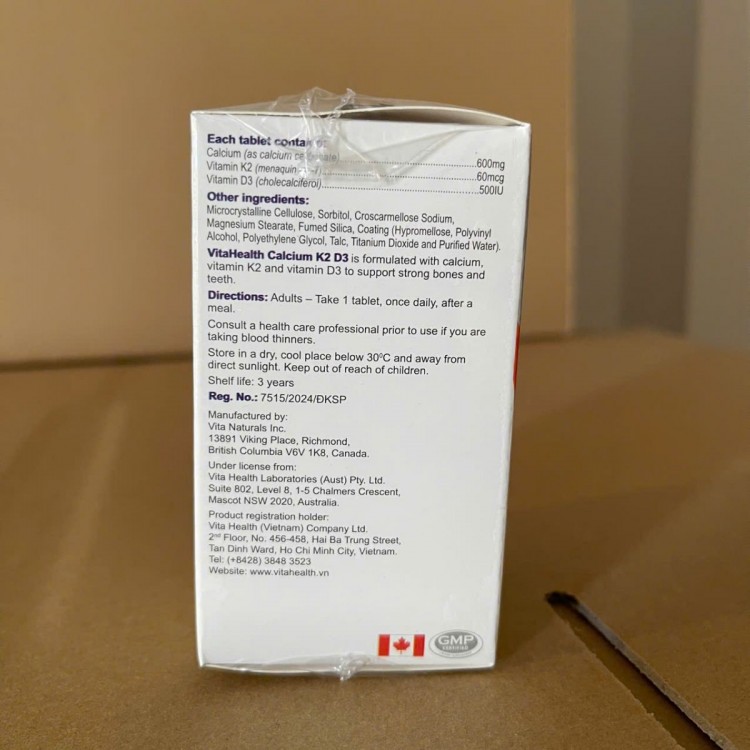 Vitaheath Calcium D3 K2 30 viên