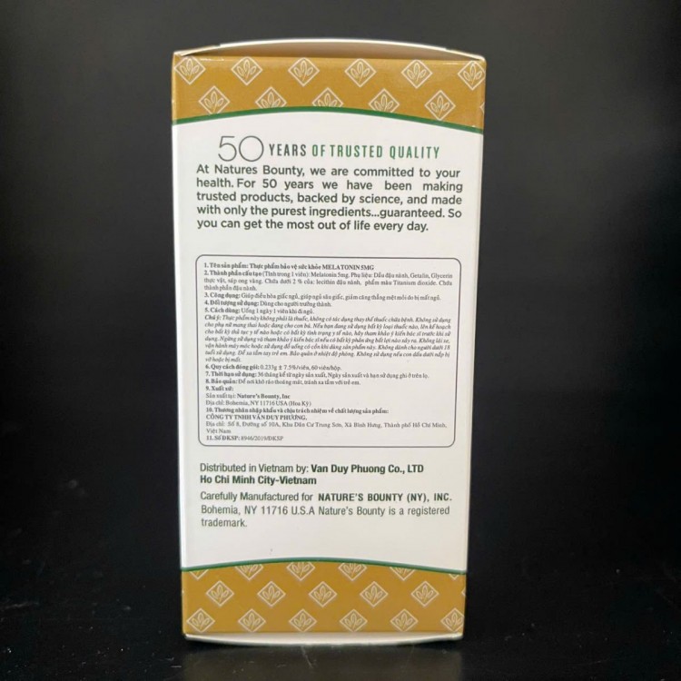 Nature's Bounty Melatonin 5mg (60 viên) Hỗ Trợ Điều Hòa Giấc Ngủ